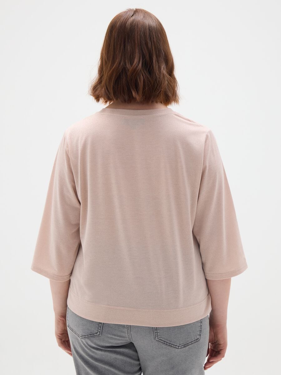 Pink regular fit stretch blend T-shirt_3