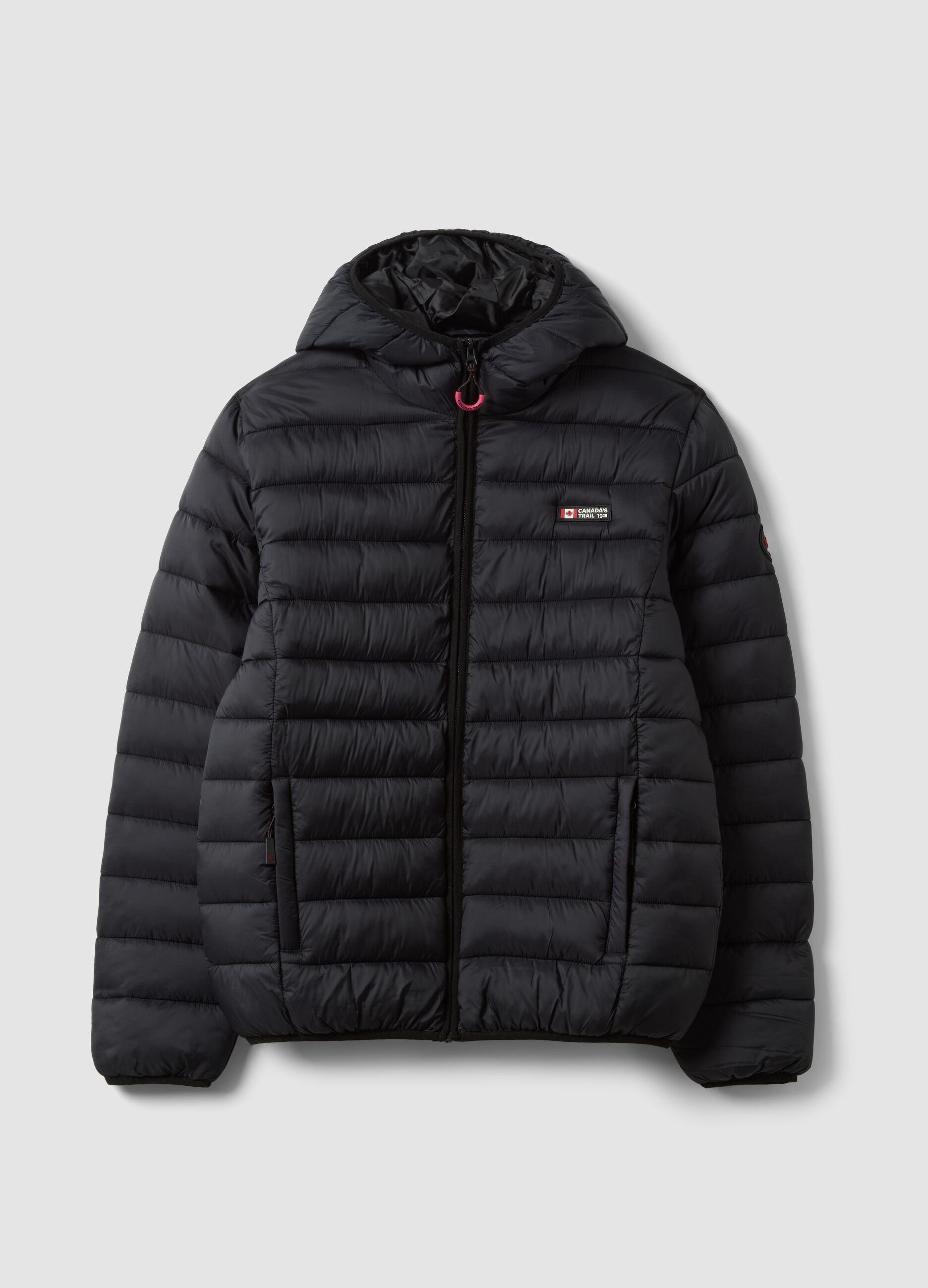 Black padded hooded jacket