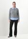 Cardigan grigio con colletto regular fit a coste effetto doppio strato_1