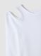 White organic stretch cotton T-shirt with shoulder cut-out for girls_4