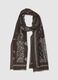 Brown pure cotton scarf with paisley pattern_0