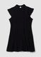 Black relaxed-fit dress with short ruffle sleeves_4