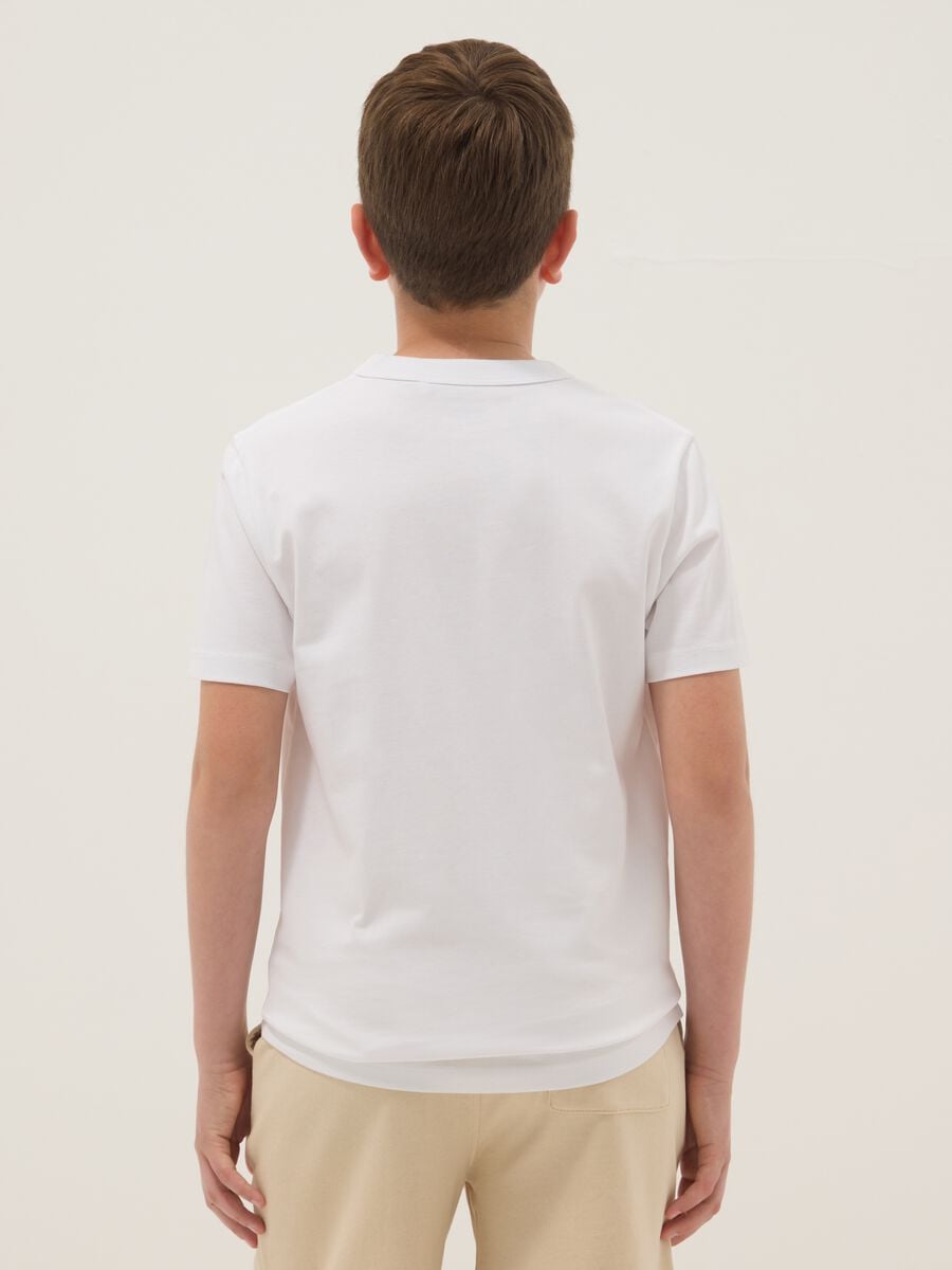 White pure cotton boys&rsquo; T-shirt, regular fit_1