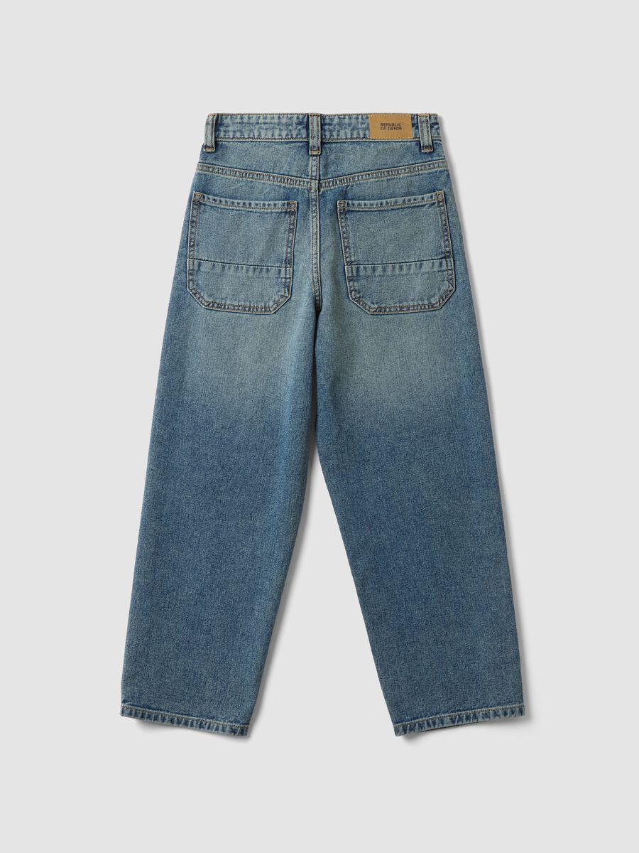 100% cotton denim jeans with elasticated waist, skater fit for boys_5