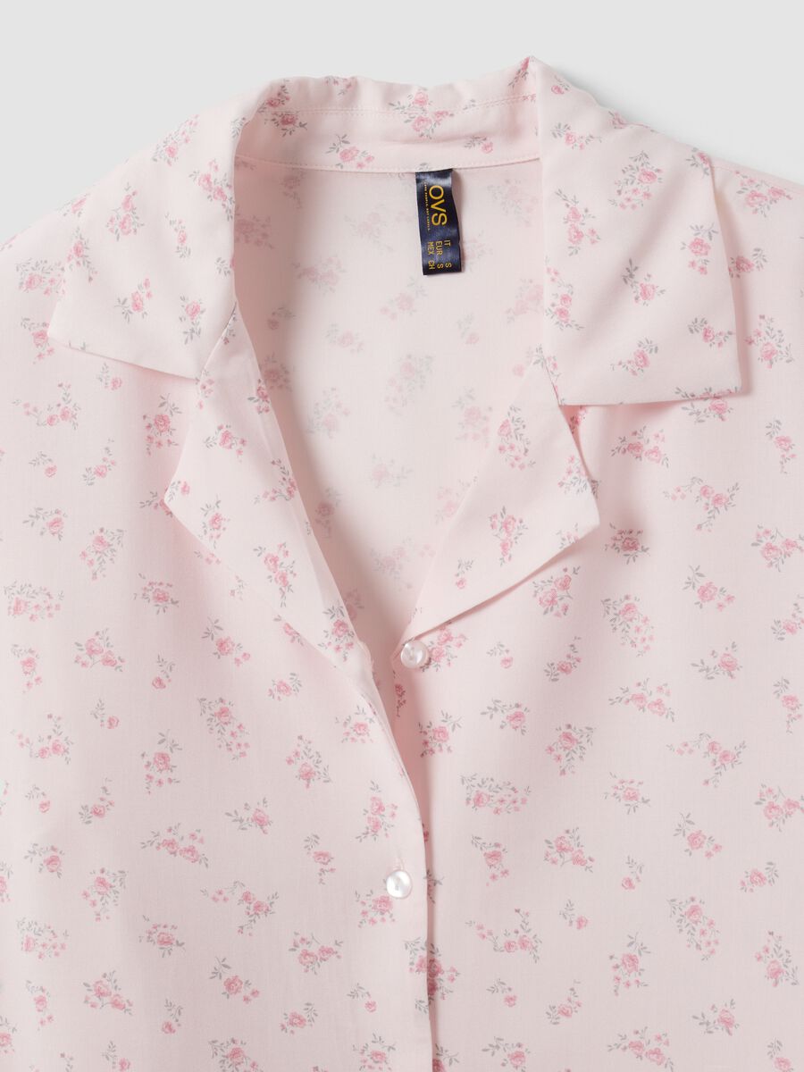 Pink floral pure viscose pyjama T-shirt_6
