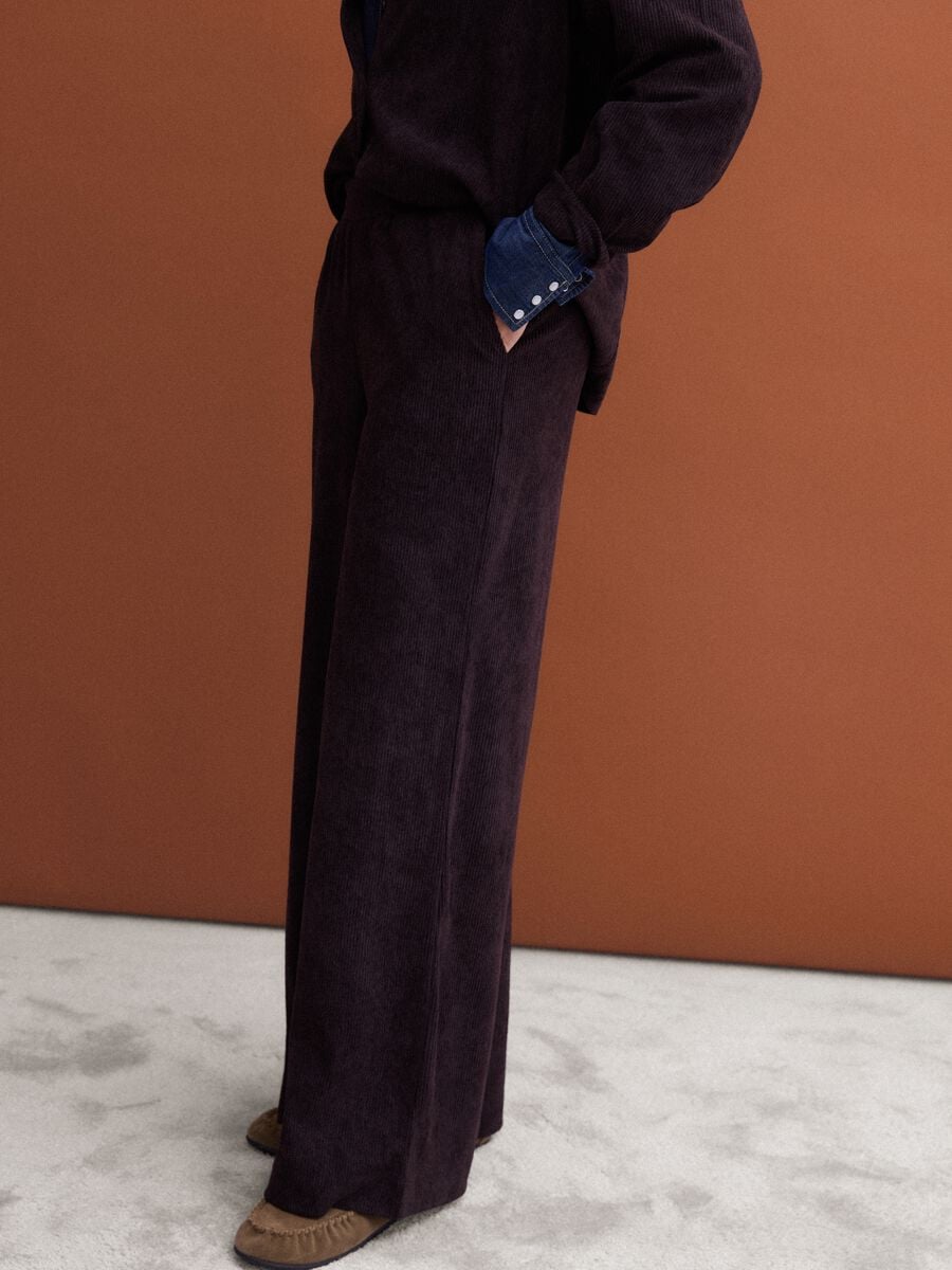 Braune Wide-Leg-Hose mit elastischem Bund_3