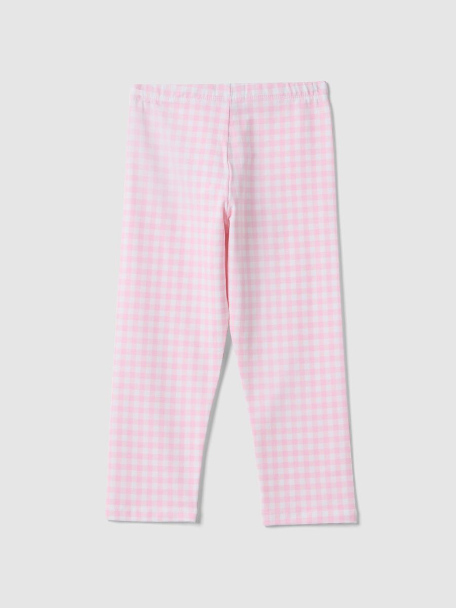 Girls' Multicoloured Check Skinny Cotton Leggings_1