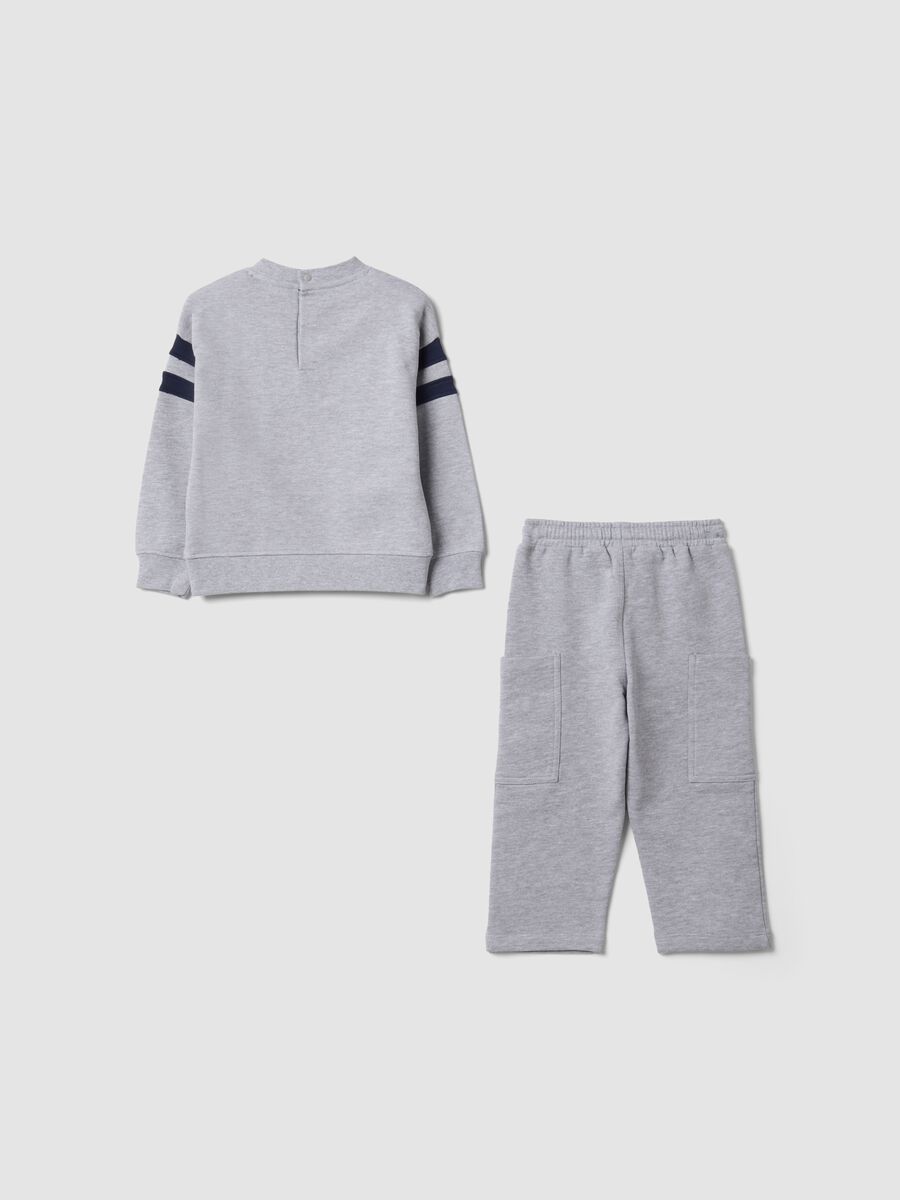 Completo jogging grigio in misto cotone con stampa Mickey Mouse_1