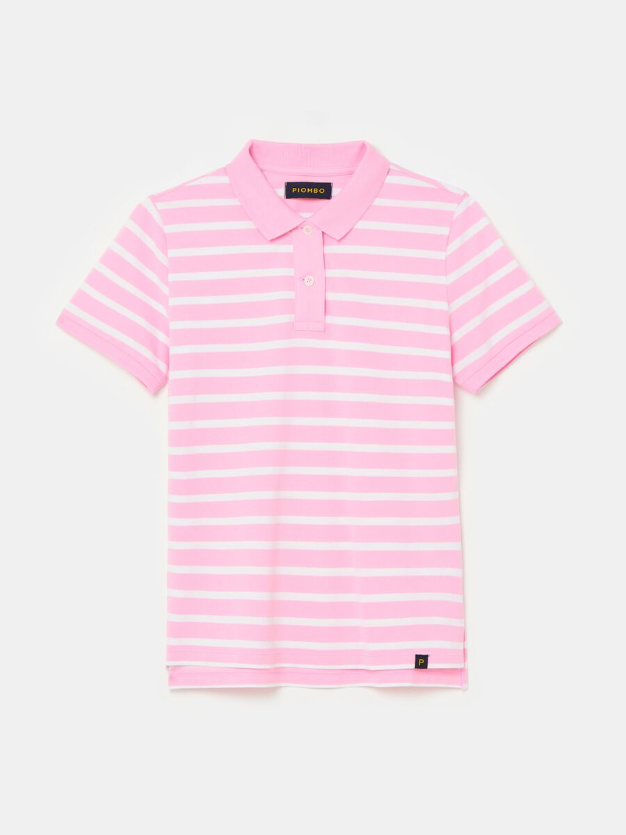 Organic cotton piquet polo shirt with stripes_3