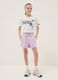 Conjunto branco e roxo em algod&atilde;o puro para rapariga com estampados do Stitch_0