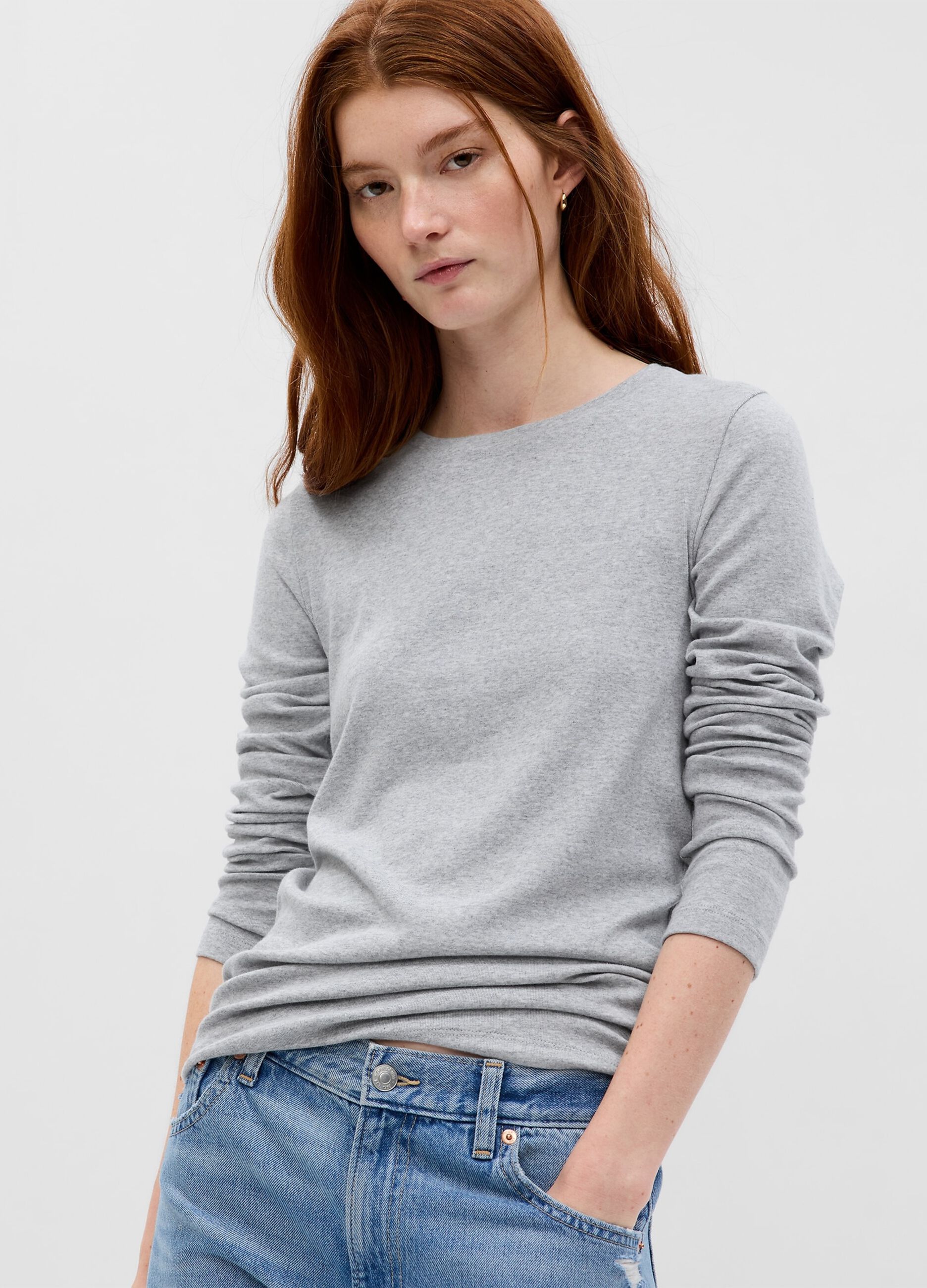 Long-sleeved T-shirt in cotton and modal