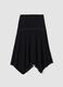 Black stretch skirt with asymmetric lace hem_0