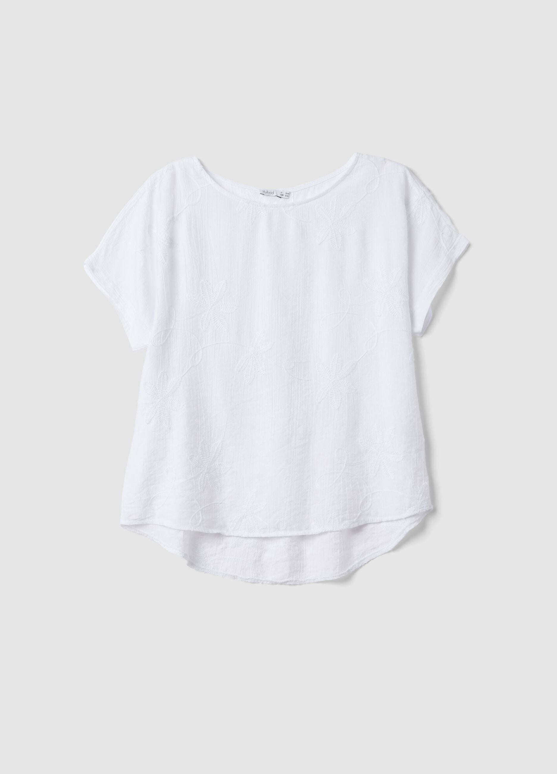 Blusa branca em mistura de viscose