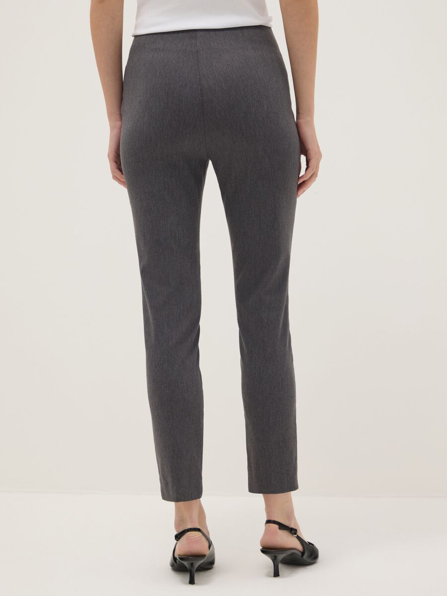 Grey Slim Fit Treggings Trousers_2