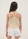 Girls&rsquo; beige ribbed stretch cotton fitted tank top_2