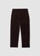 Braune Ripp-Hose aus Stretch-Baumwolle mit elastischem Bund_4