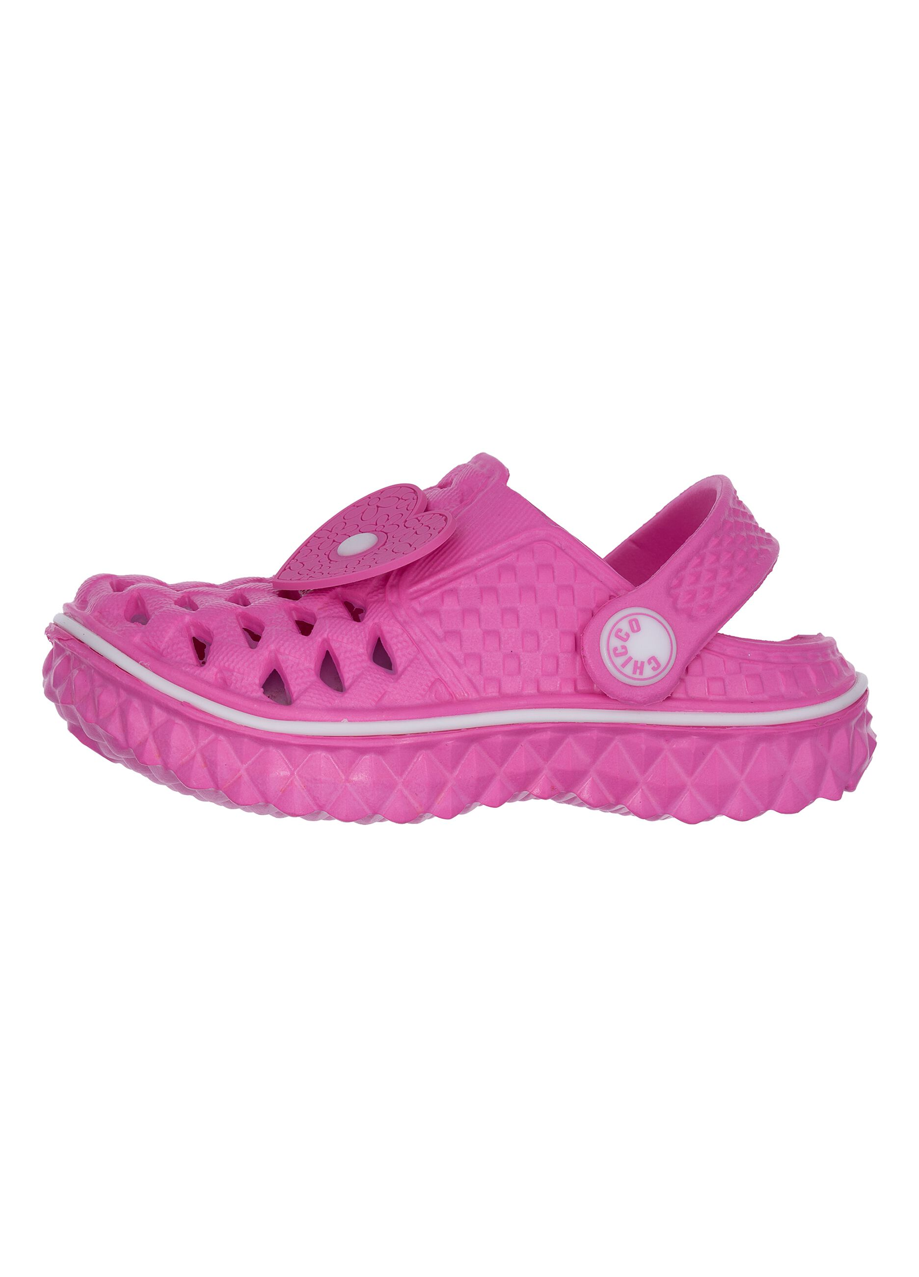 Girls' pink sandals with heart embellishment