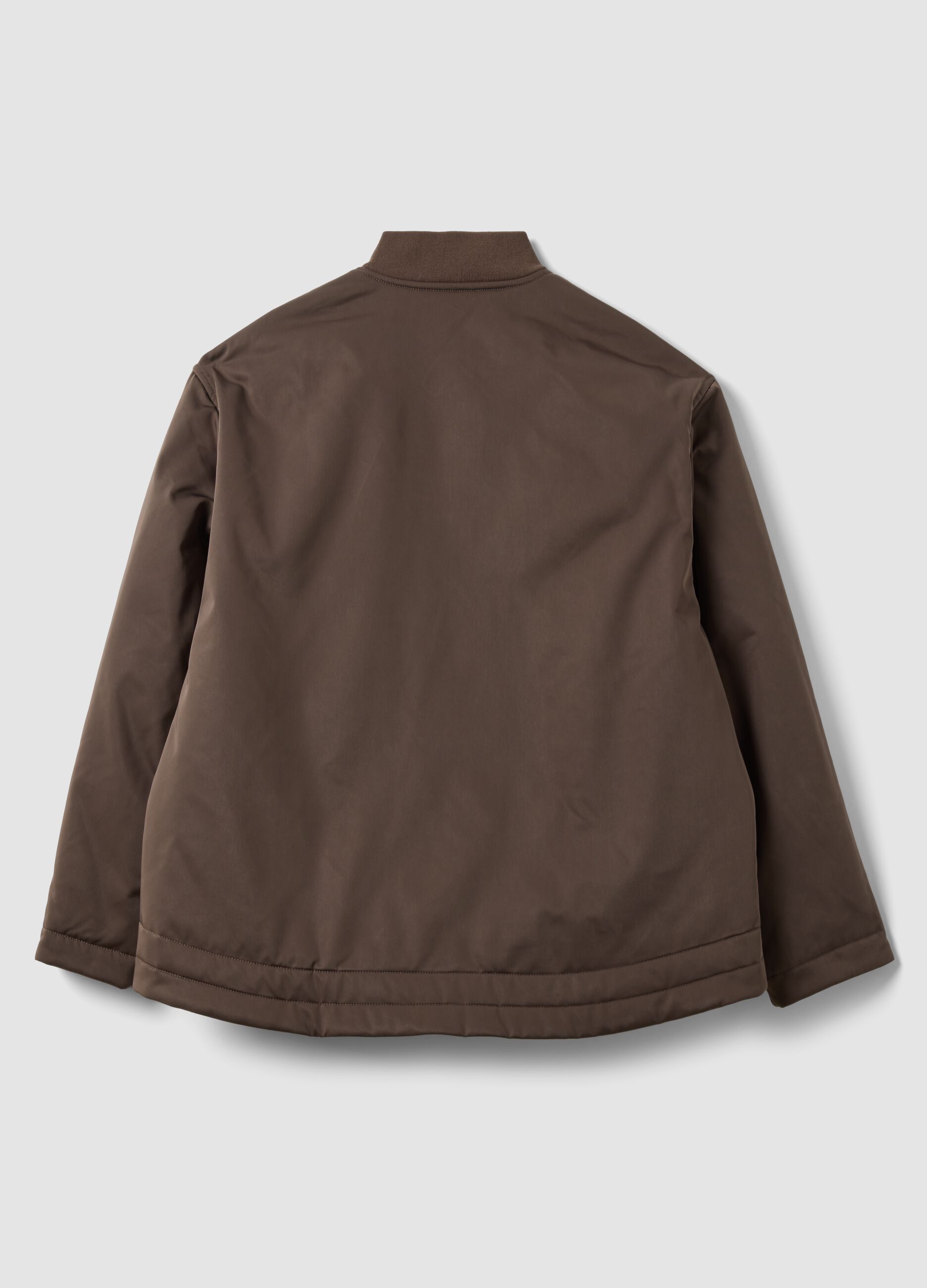 Brown padded regular-fit jacket with zip