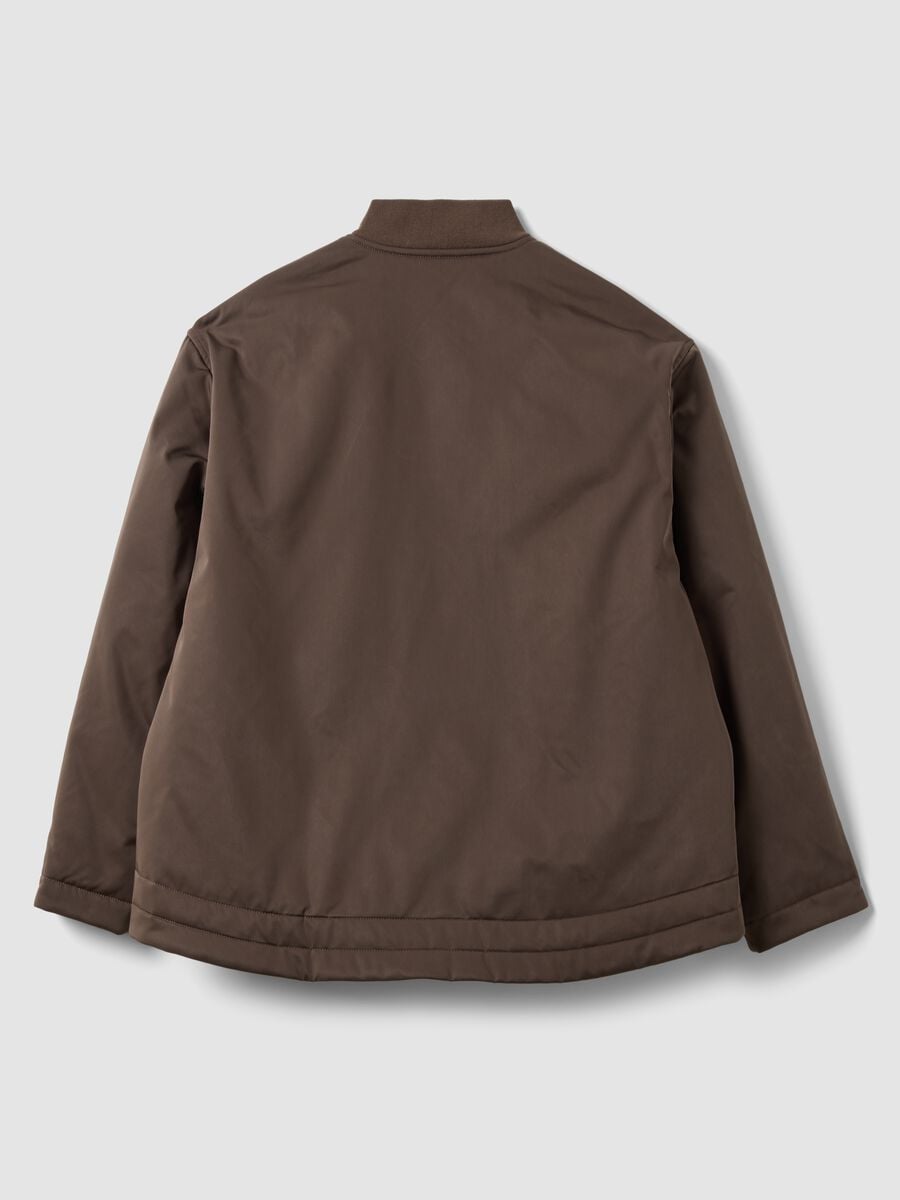 Brown padded regular-fit jacket with zip_2