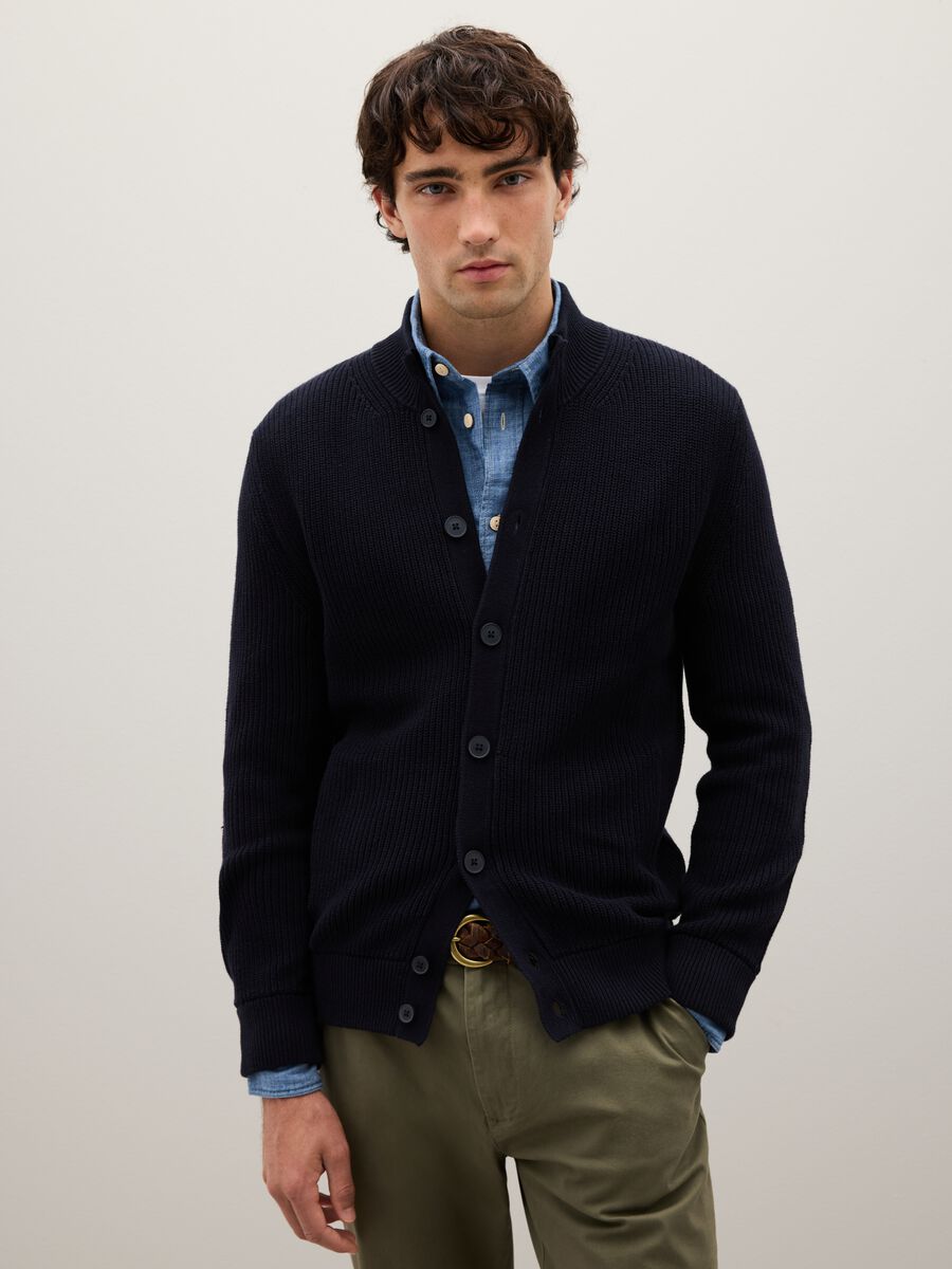 Blue Cardigan in Pure Cotton_1