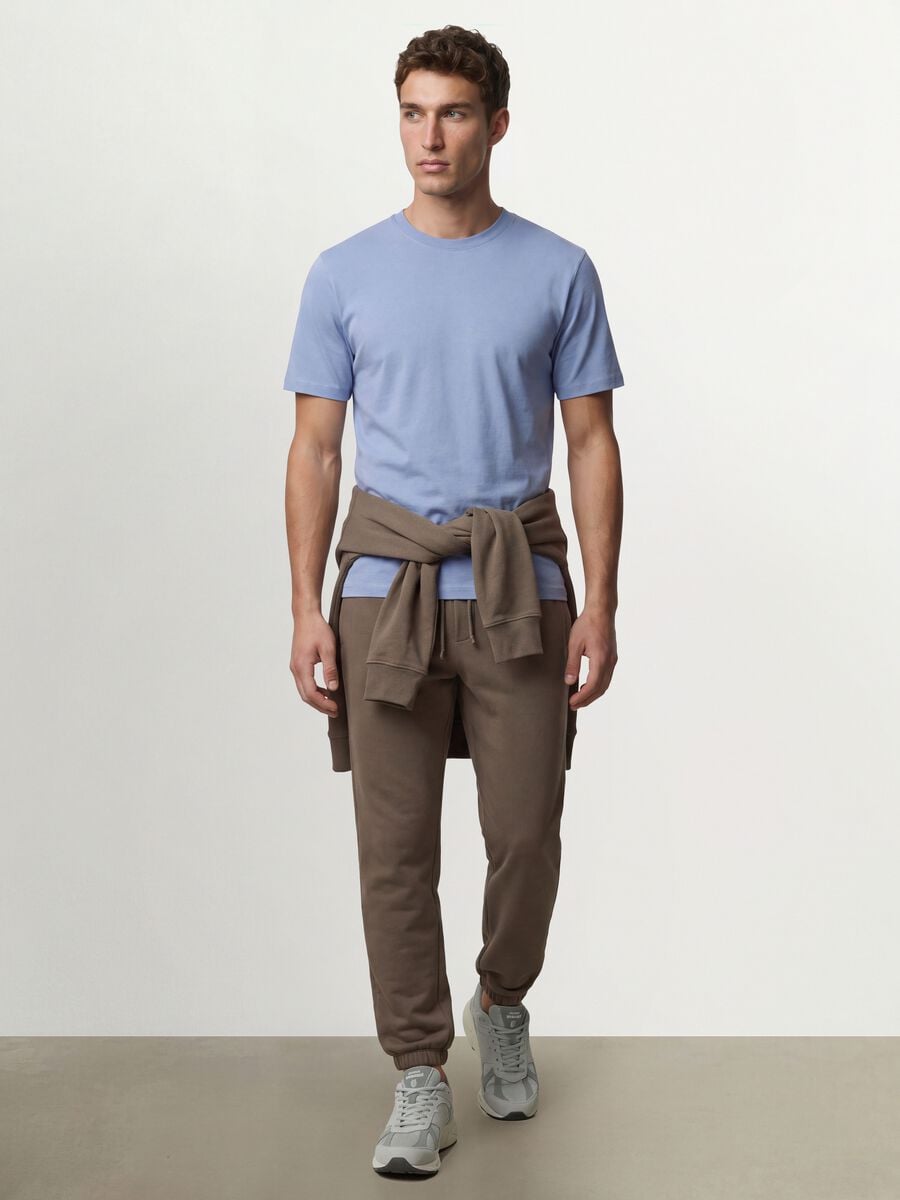Blue regular-fit T-shirt in pure organic cotton jersey_1