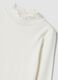 Wei&szlig;es Langarm-T-Shirt aus Bio-Stretch-Baumwolle mit Stehkragen_2