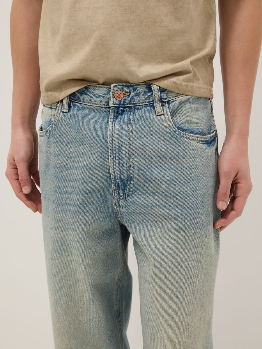 Blue baggy jeans in pure stretch cotton_3