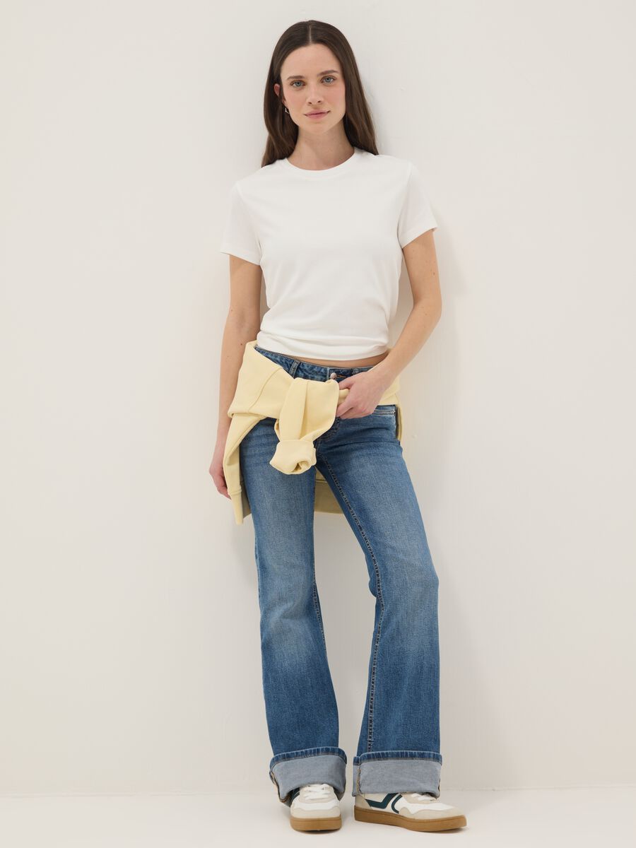 Damen T-Shirt aus reinem Baumwolle, Wei&szlig;, Regular Fit_2