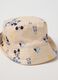 Beige pure cotton bucket hat for kids with Mickey Mouse prints_1