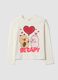 Wei&szlig;es M&auml;dchen-T-Shirt aus Stretch-Baumwolle mit Capybara-Print_0