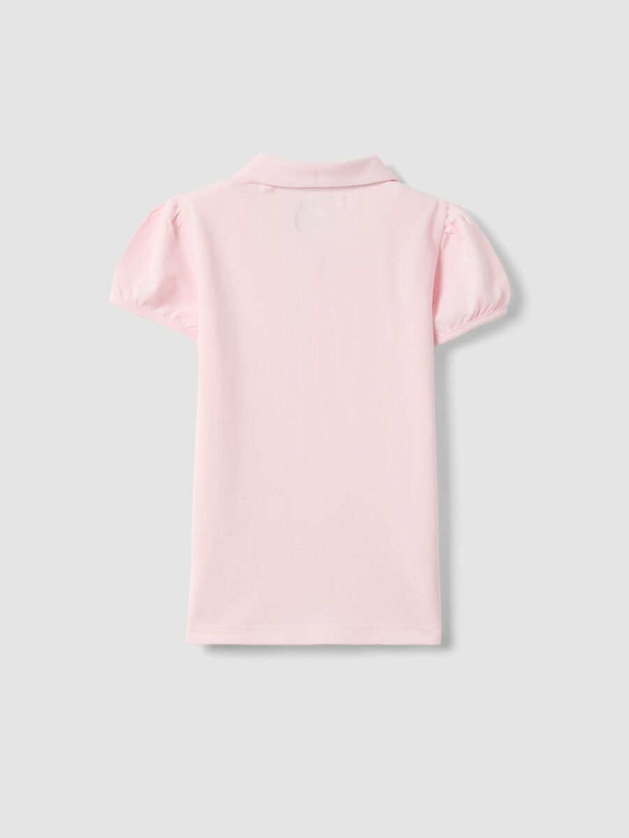 Girls' Pink Pure Cotton Polo, Regular Fit_1
