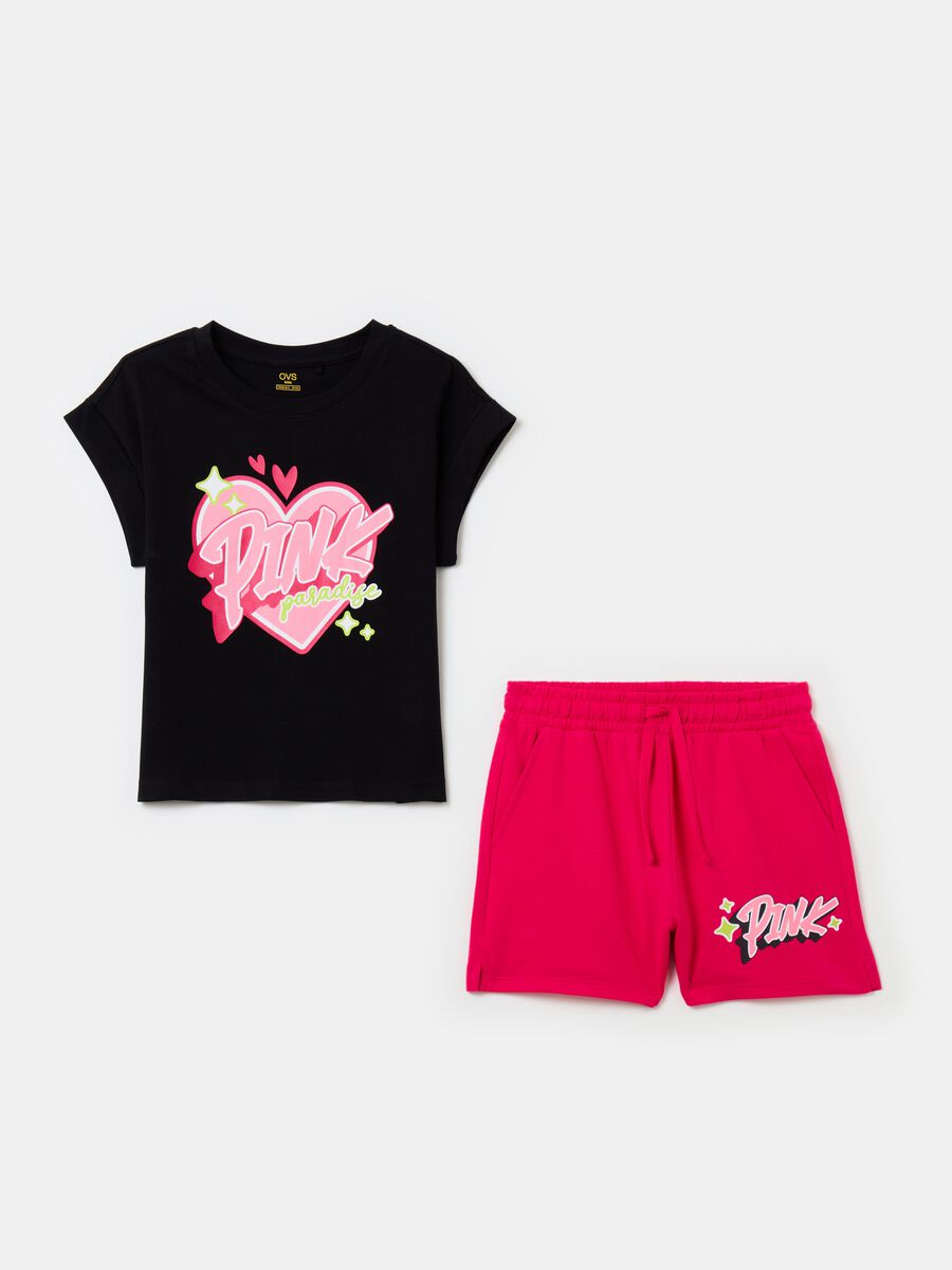 T-shirt and shorts jogging set with print_0