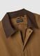 Brown pure cotton regular fit jacket with contrast collar_6