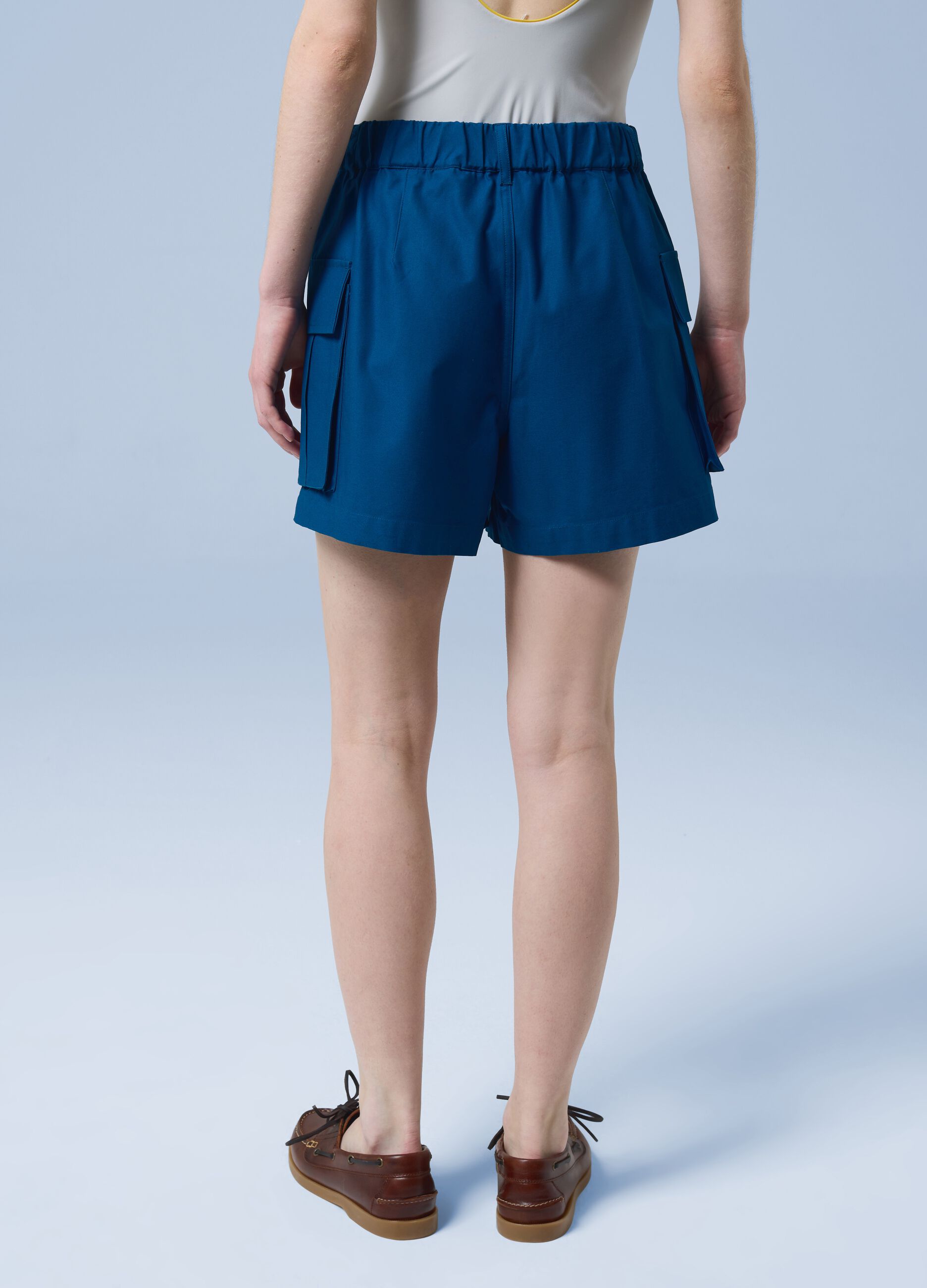 ALTAVIA SAILING blue cargo shorts in pure cotton with elasticated waistband