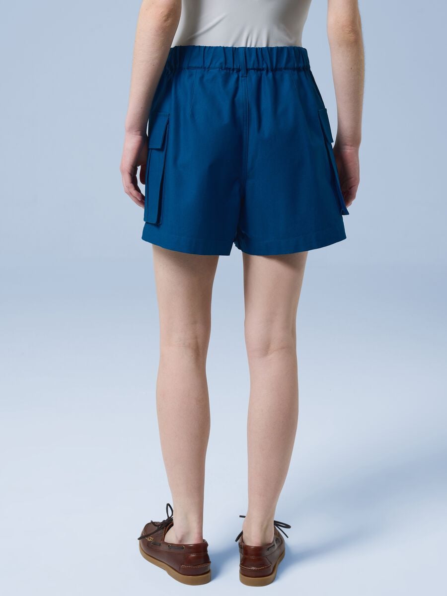 ALTAVIA SAILING blue cargo shorts in pure cotton with elasticated waistband_2