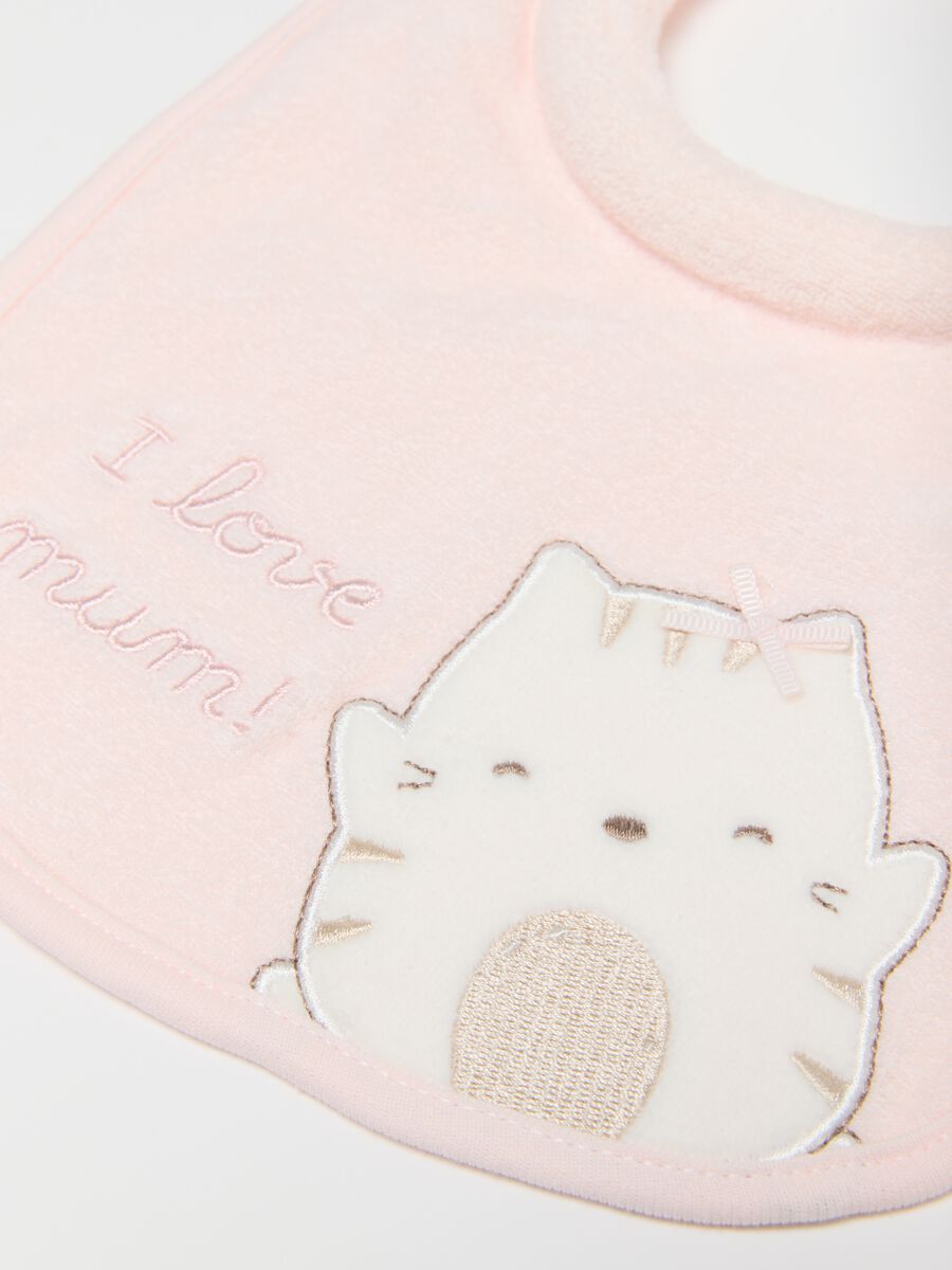 Pack of two pink pure cotton bibs regular fit for babies_1