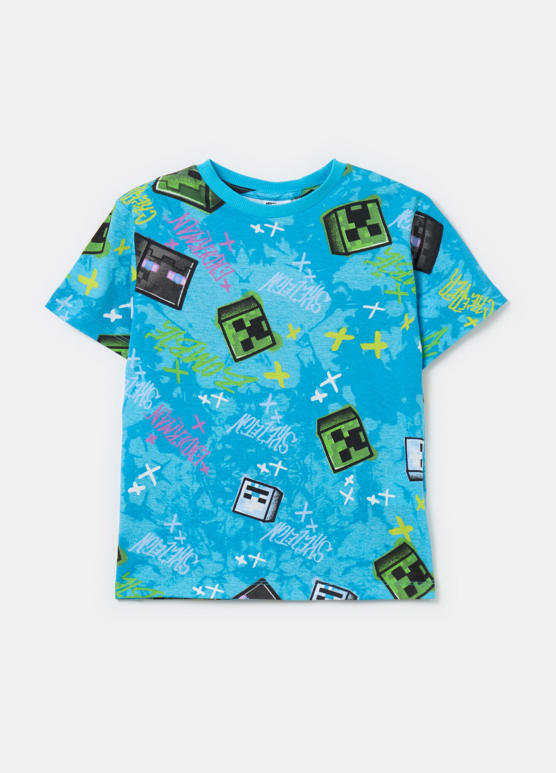 Camiseta de algodón con estampado Minecraft