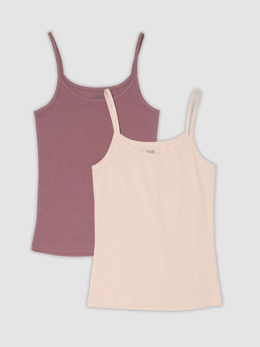 2-pack of pink stretch cotton crew-neck vests_4