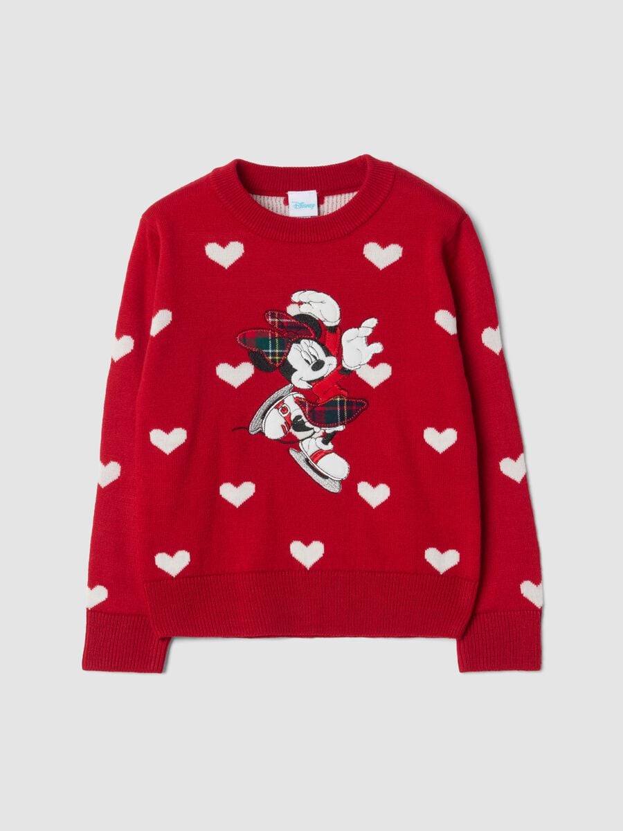 Maglia rossa a tema Minnie & Me con cuori_0