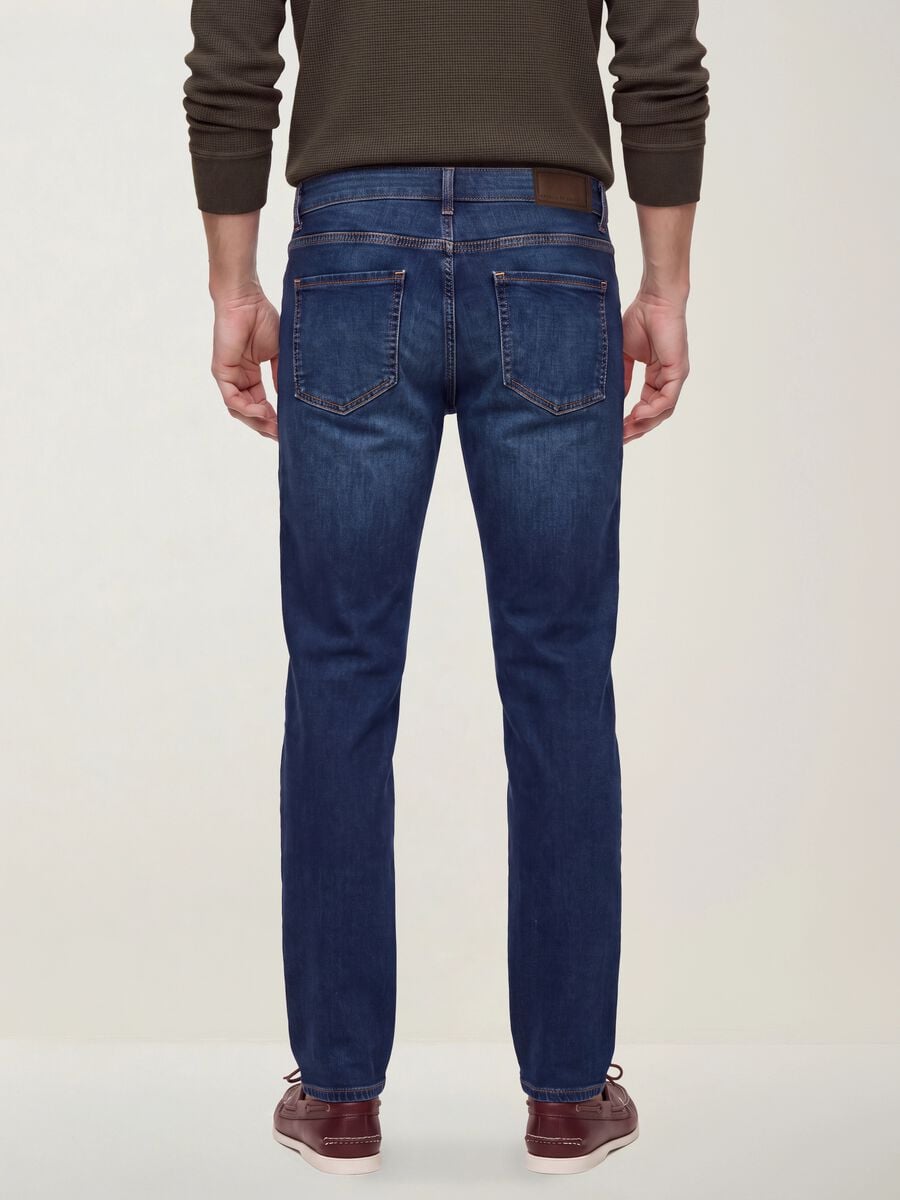 Blue denim jeans in stretch cotton, regular fit_4
