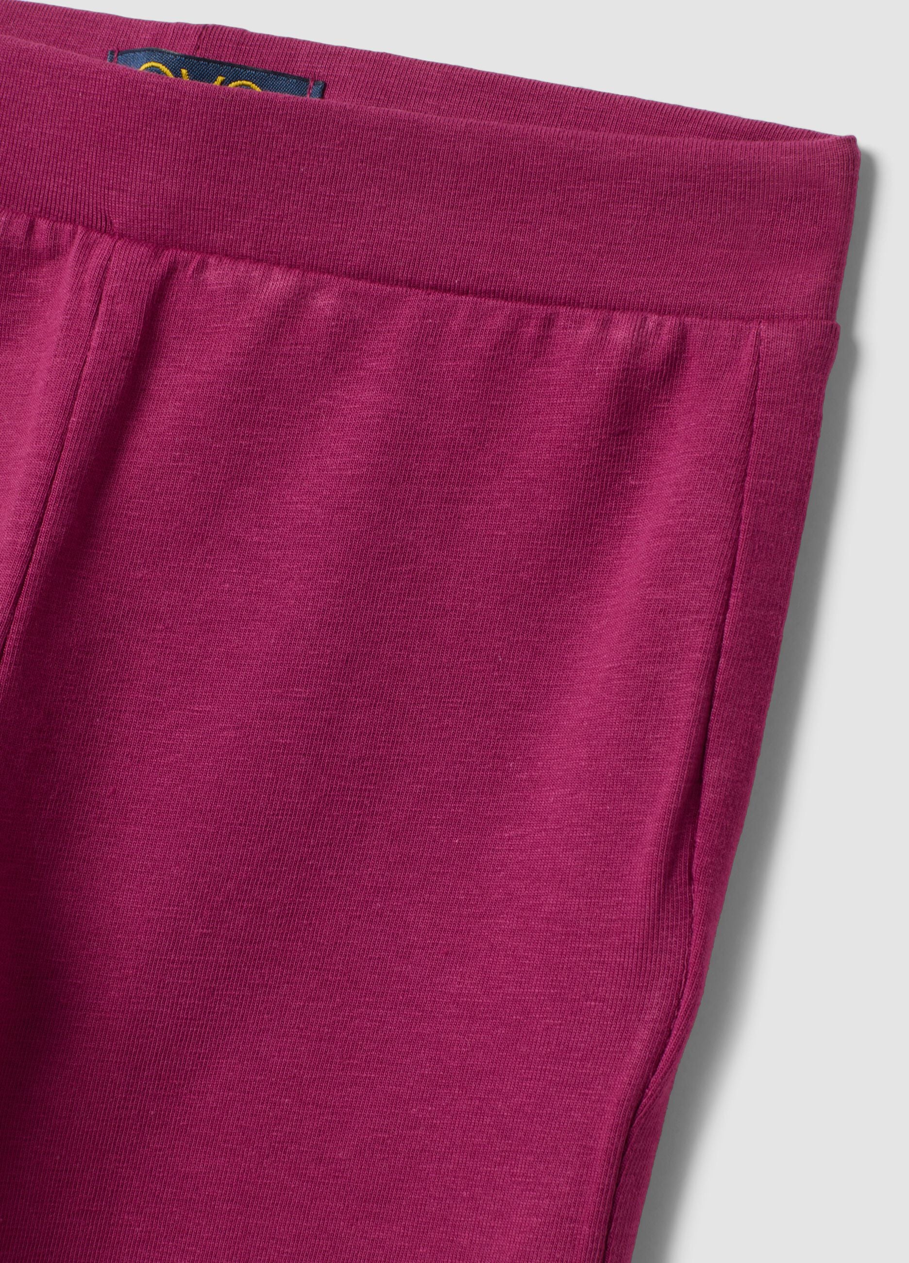 Purple stretch cotton flared leggings for girls