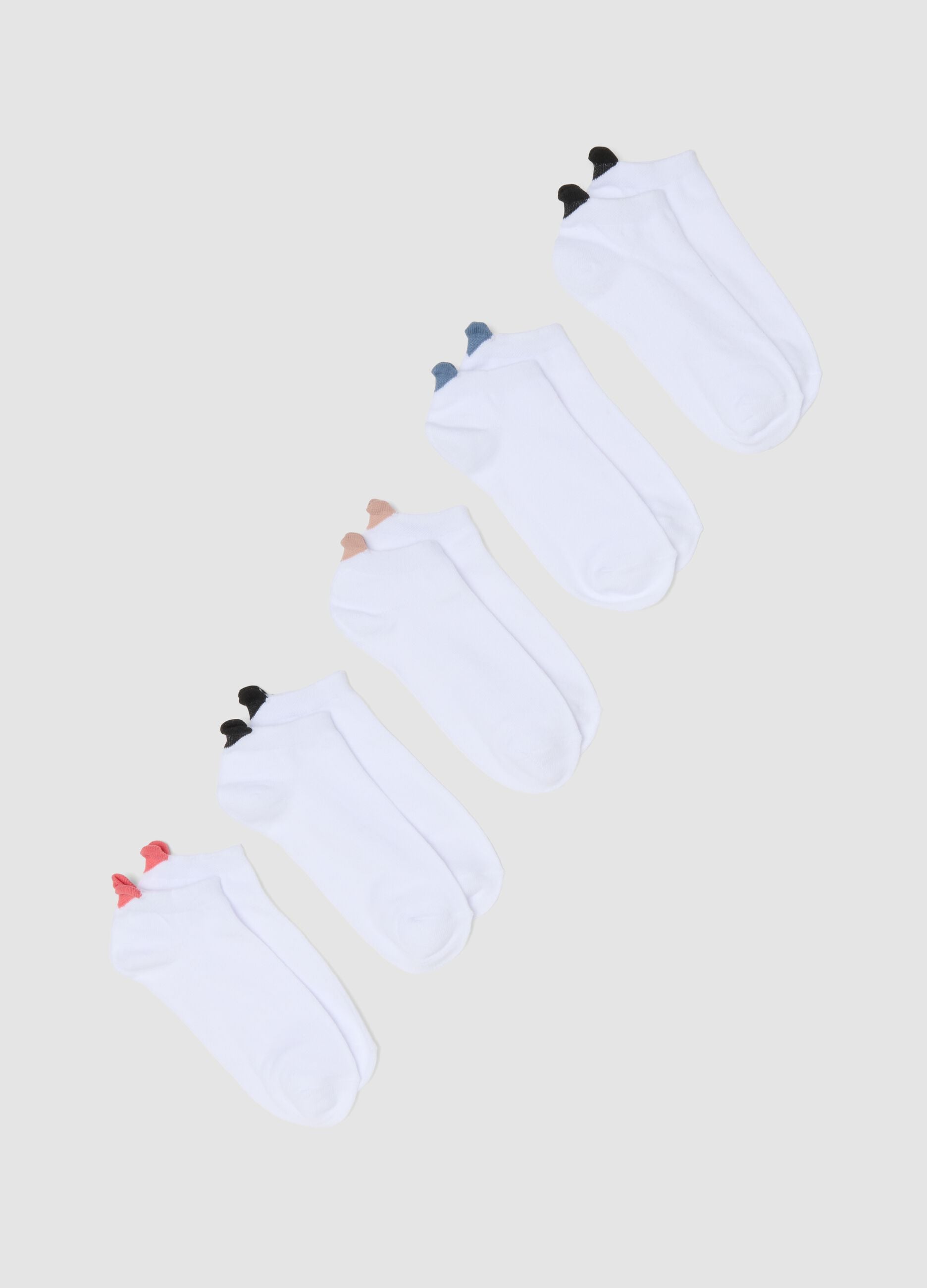 5-pack of white organic cotton socks