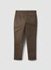 Pantaloni chino marroni in twill di cotone elasticizzato regular fit_2