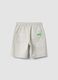 Beige pure cotton shorts with elasticated waistband_1