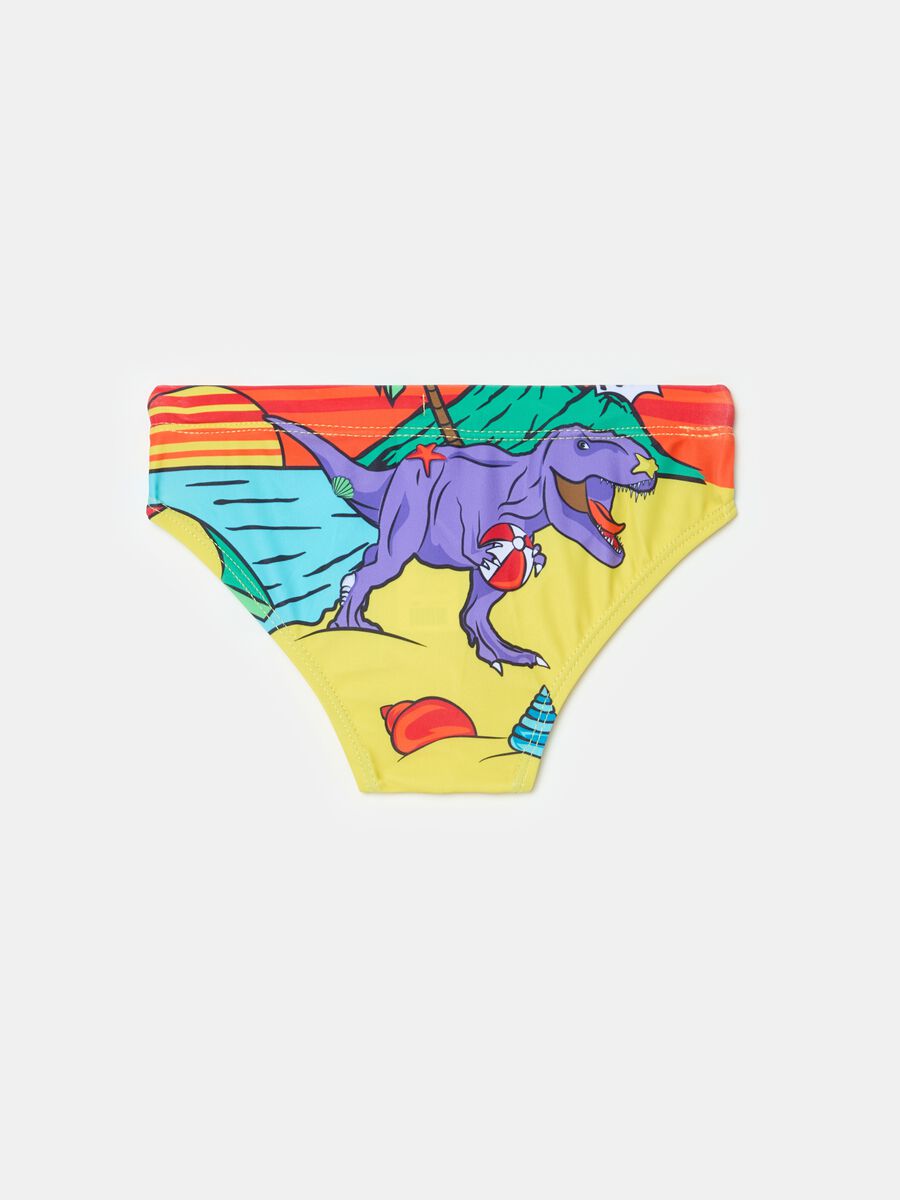 Swim briefs with print and drawstring_1