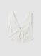 White pure cotton waistcoat with lace_0