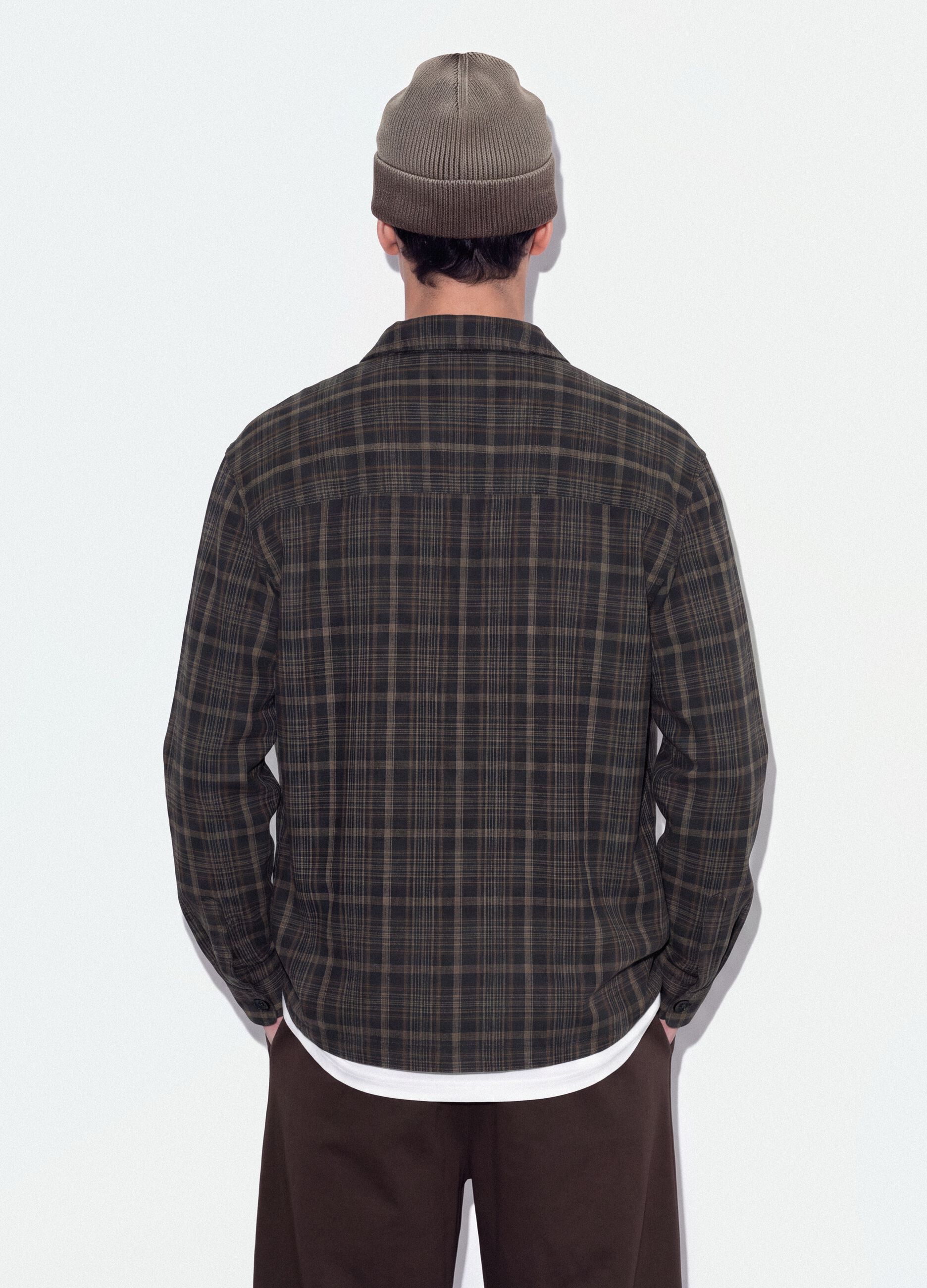 Multicolour pure cotton check shirt, oversized fit