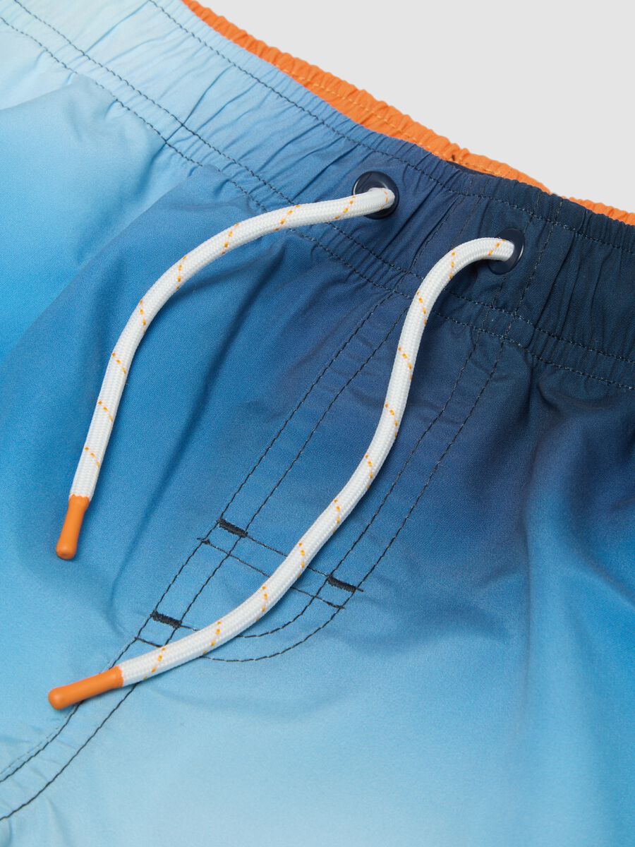 Blue gradient boxer swim shorts with drawstring_2