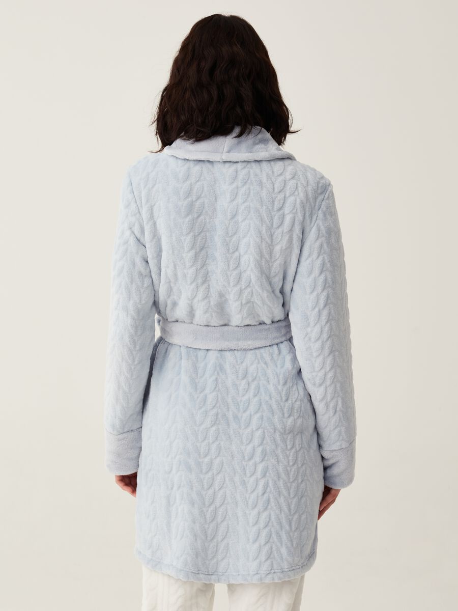Dressing gown with cable-knit design_2