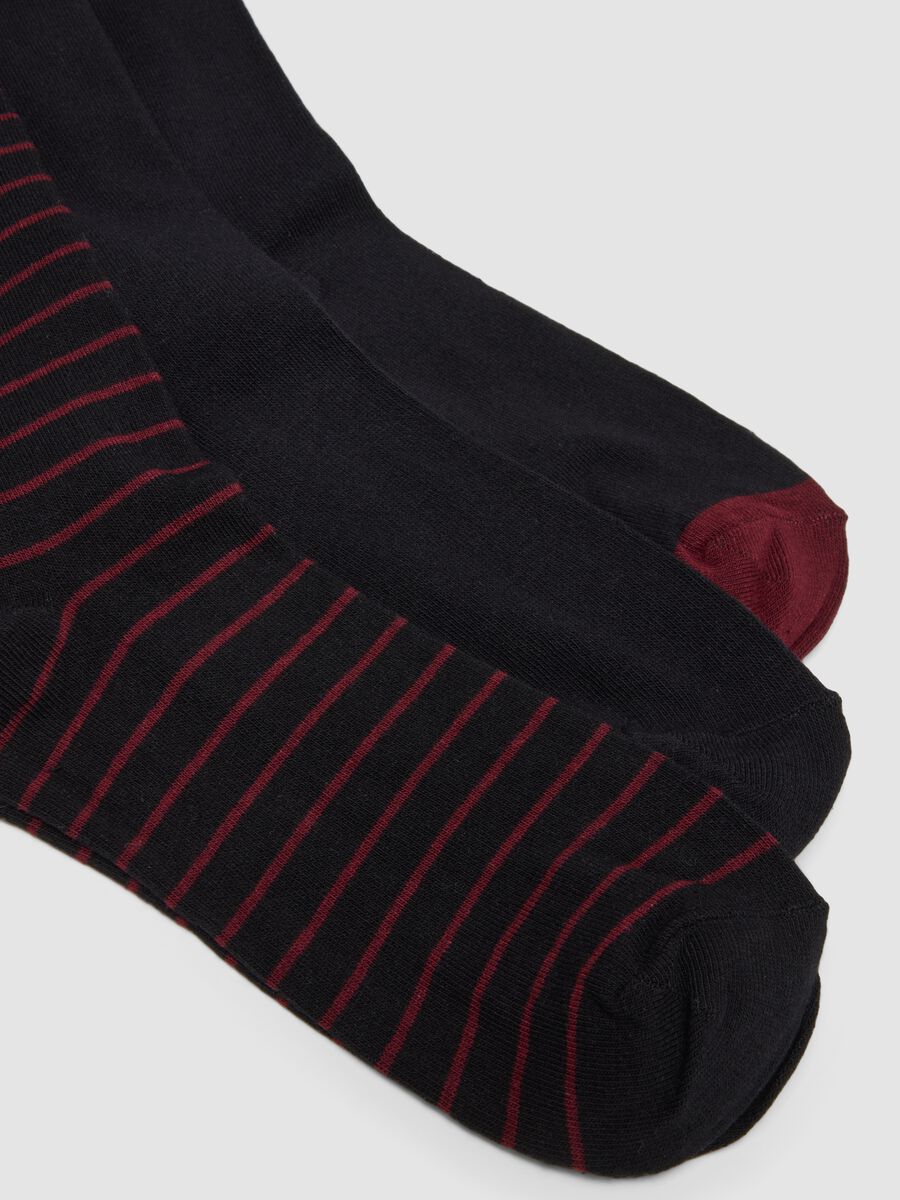 Pack of five multicolour long socks in stretch organic cotton_2